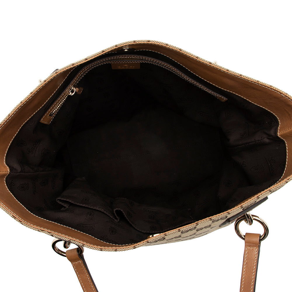 Gucci GG Canvas Medium Charm Tote (SHF-17149)