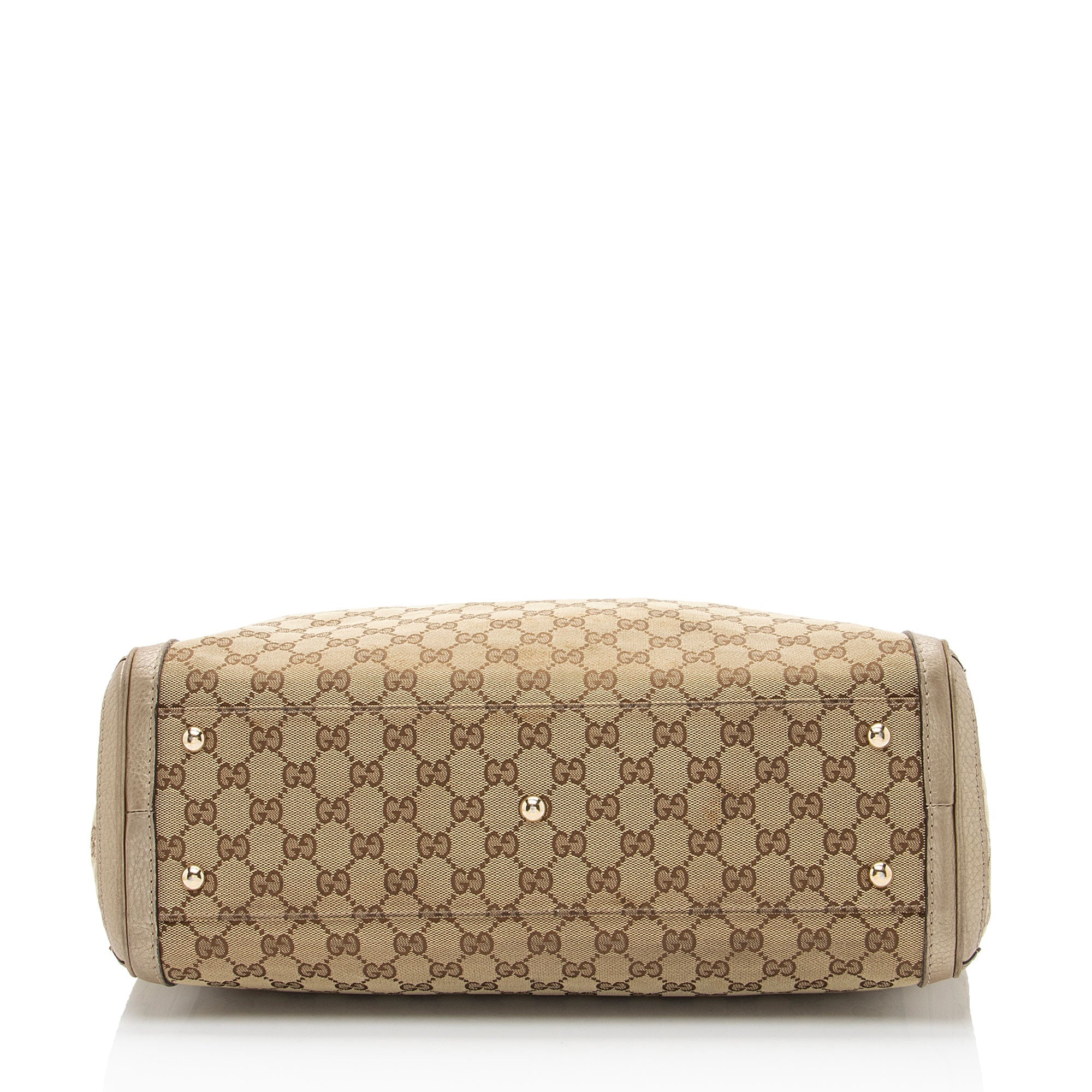 Gucci GG Canvas Metallic Leather Bella Medium Tote
