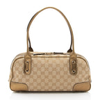 Gucci GG Canvas Metallic Leather Princy Medium Boston Bag (SHF-af8xb3)