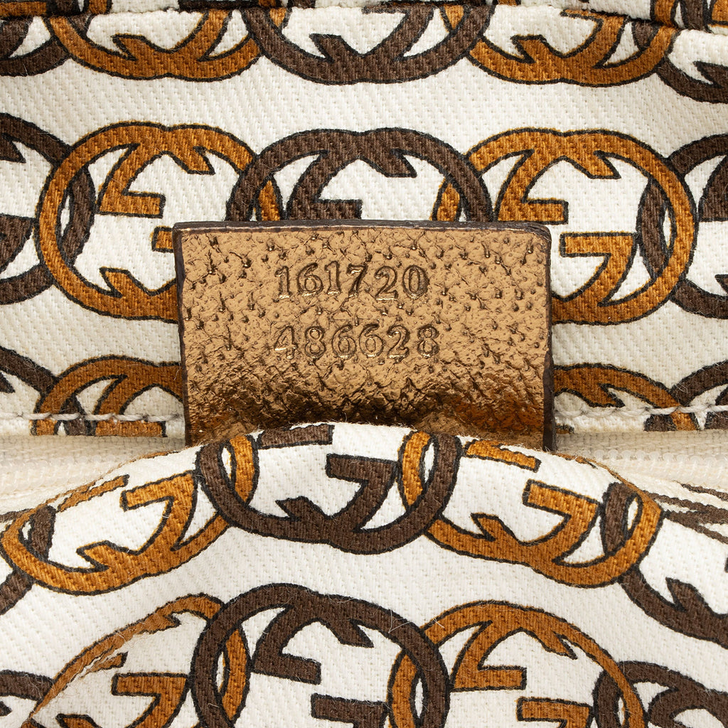 Gucci GG Canvas Metallic Leather Princy Medium Boston Bag (SHF-af8xb3)