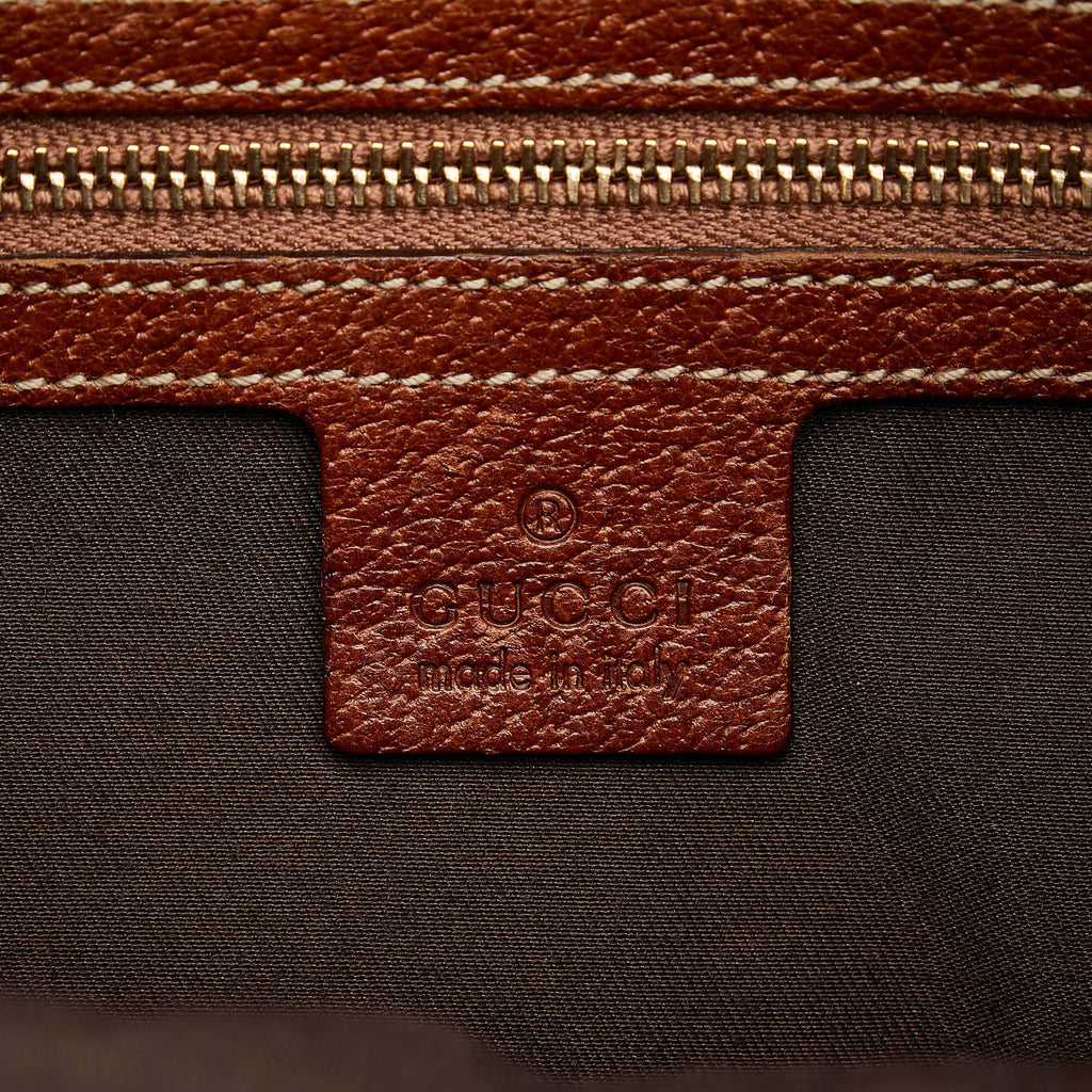 Gucci GG Canvas Nailhead Bamboo Handle Bag (SHG-kiHtJf)