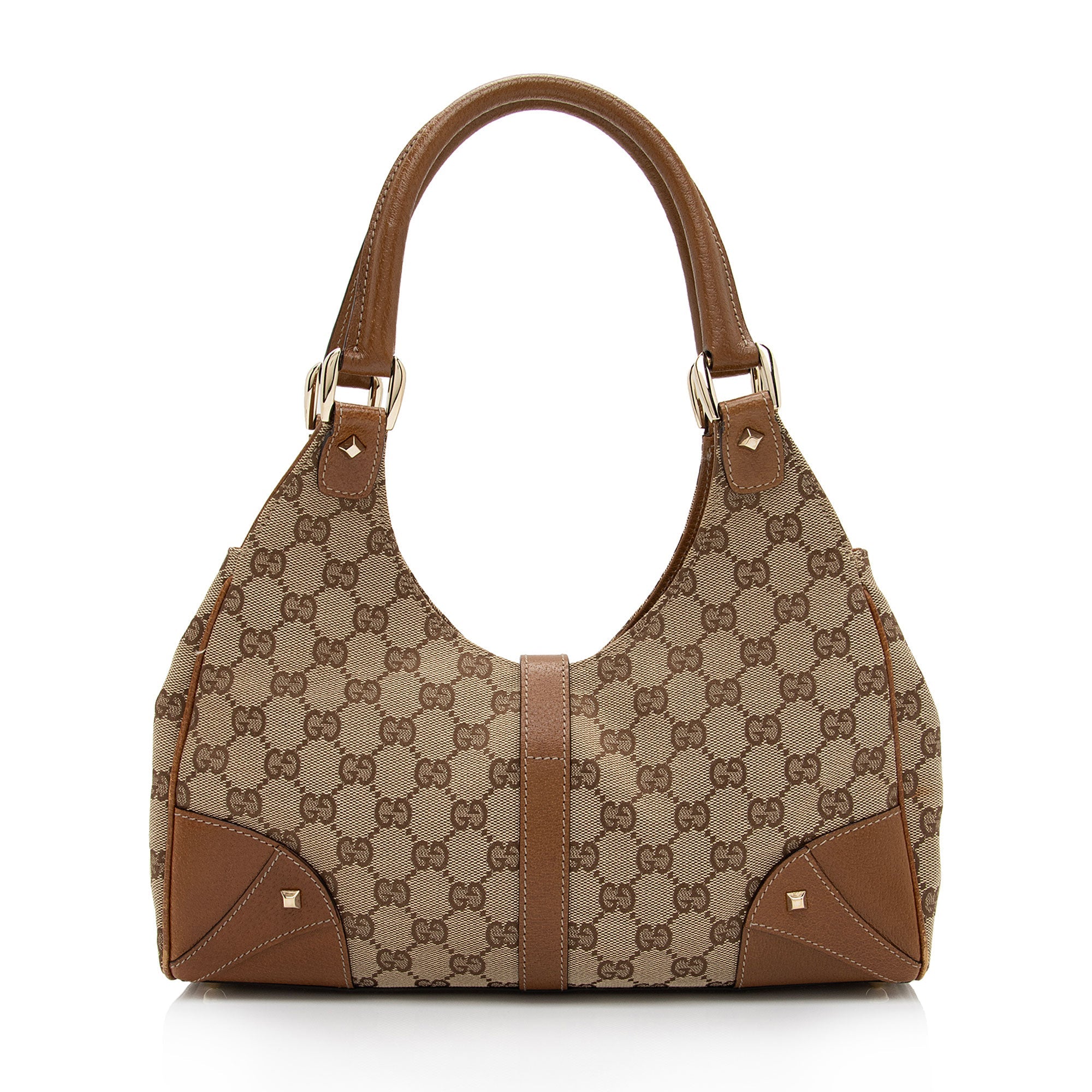 Gucci GG Canvas Nailhead Bardot Shoulder Bag (SHF-cXQEhI)