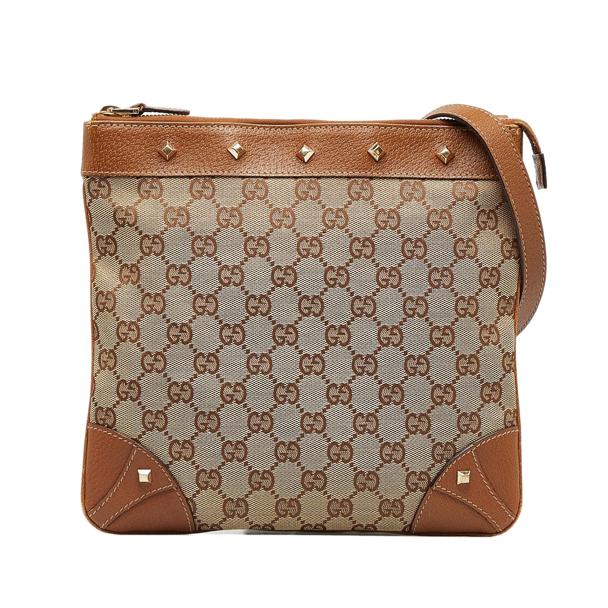 Gucci GG Canvas Nailhead Crossbody (SHG-Mehcnj)