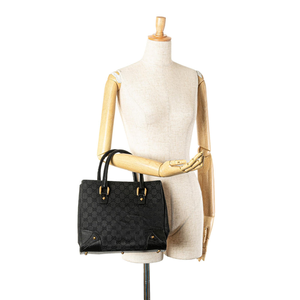 Gucci GG Canvas Nailhead Handbag (SHG-G7fCTF)