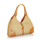 Gucci GG Canvas Nailhead Jackie Shoulder Bag (SHG-24984)