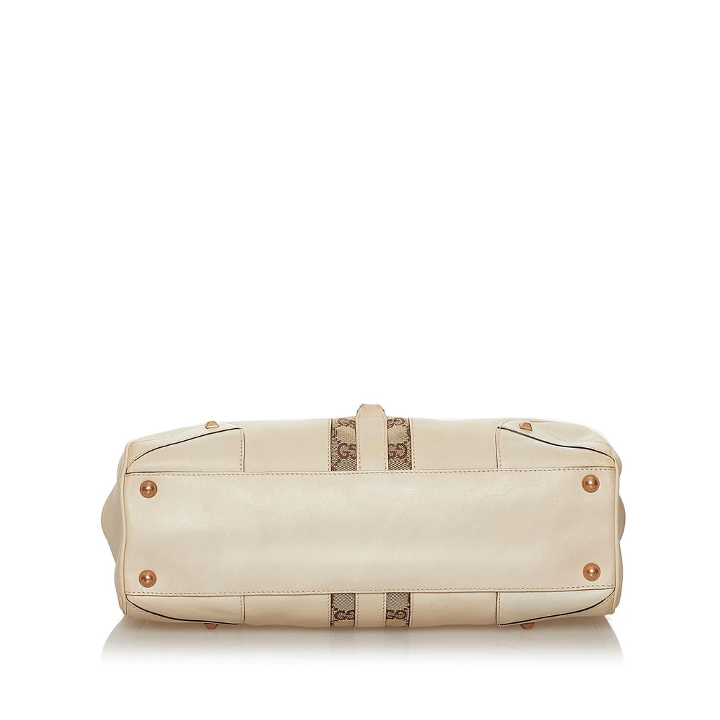 Gucci GG Canvas Nailhead Jackie Shoulder Bag (SHG-28382)