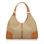 Gucci GG Canvas Nailhead Jackie Shoulder Bag (SHG-33236)