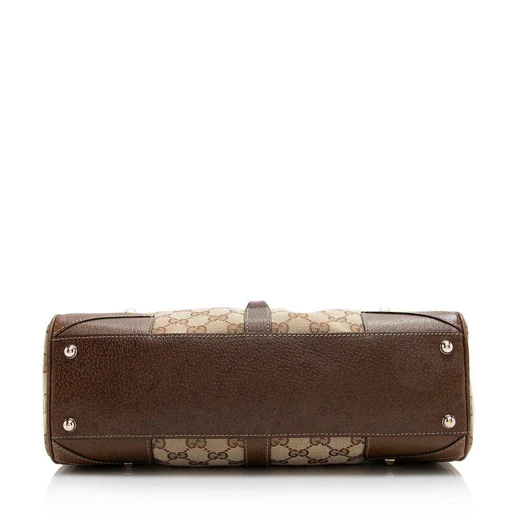 Gucci GG Canvas Nailhead Medium Bardot Shoulder Bag (SHF-21614)