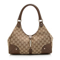 Gucci GG Canvas Nailhead Medium Bardot Shoulder Bag (SHF-21614)