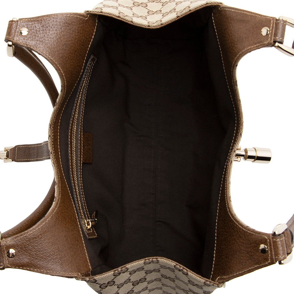 Gucci GG Canvas Nailhead Medium Bardot Shoulder Bag (SHF-21614)