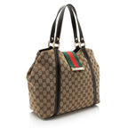 Gucci GG Canvas New Ladies Web Small Tote (SHF-eiujZp)