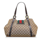 Gucci GG Canvas New Ladies Web Tote (SHG-nXYCc6)