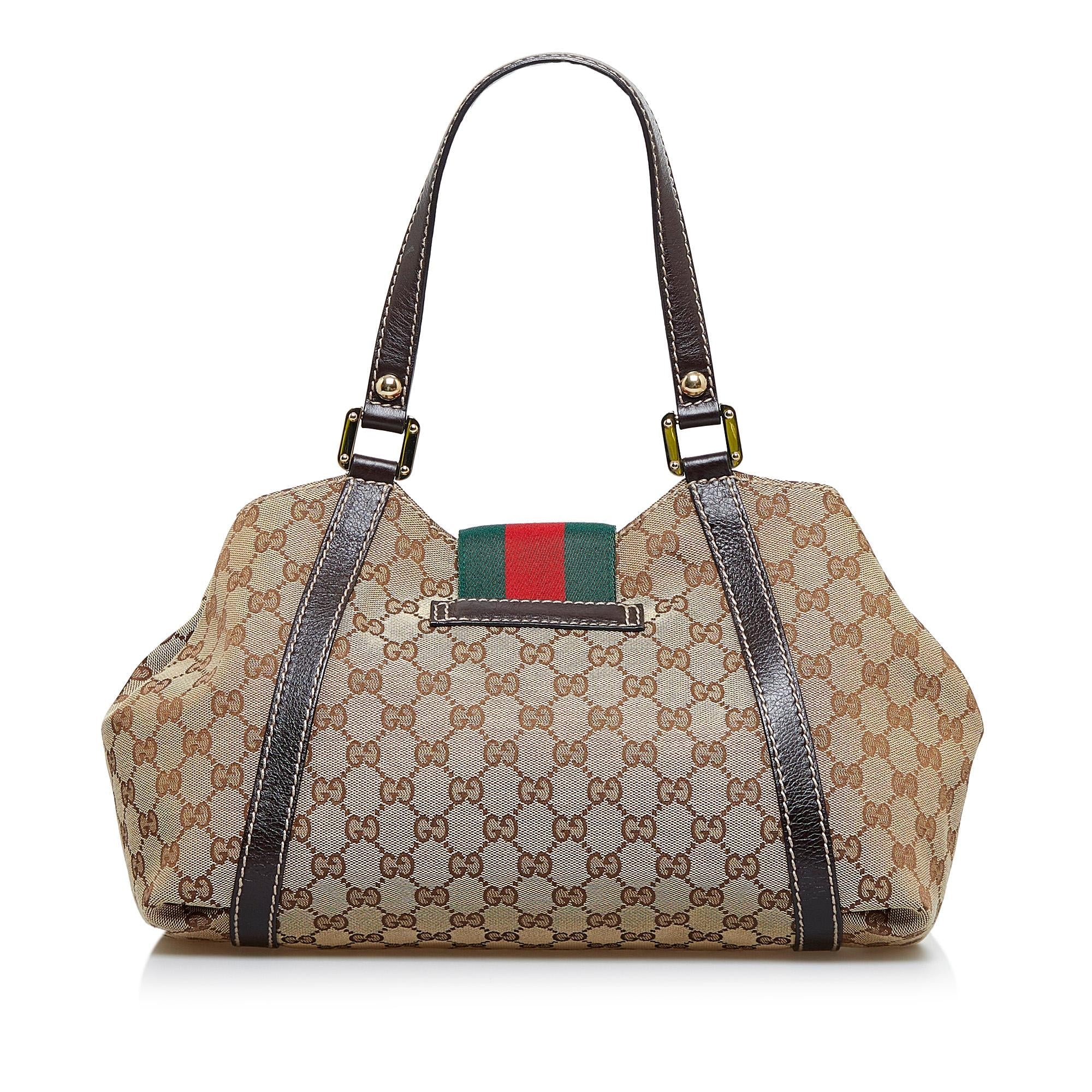 Gucci GG Canvas New Ladies Web Tote (SHG-nXYCc6)