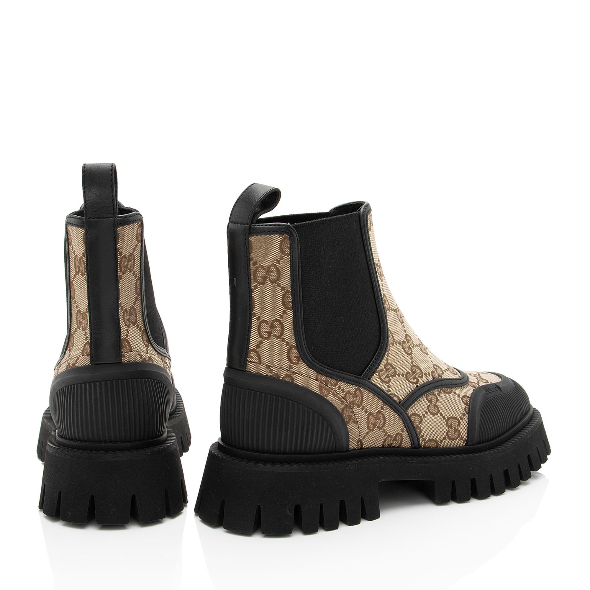 Gucci GG Canvas Novo Combat Boots - Size 7.5 / 37.5