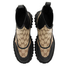 Gucci GG Canvas Novo Combat Boots - Size 7.5 / 37.5
