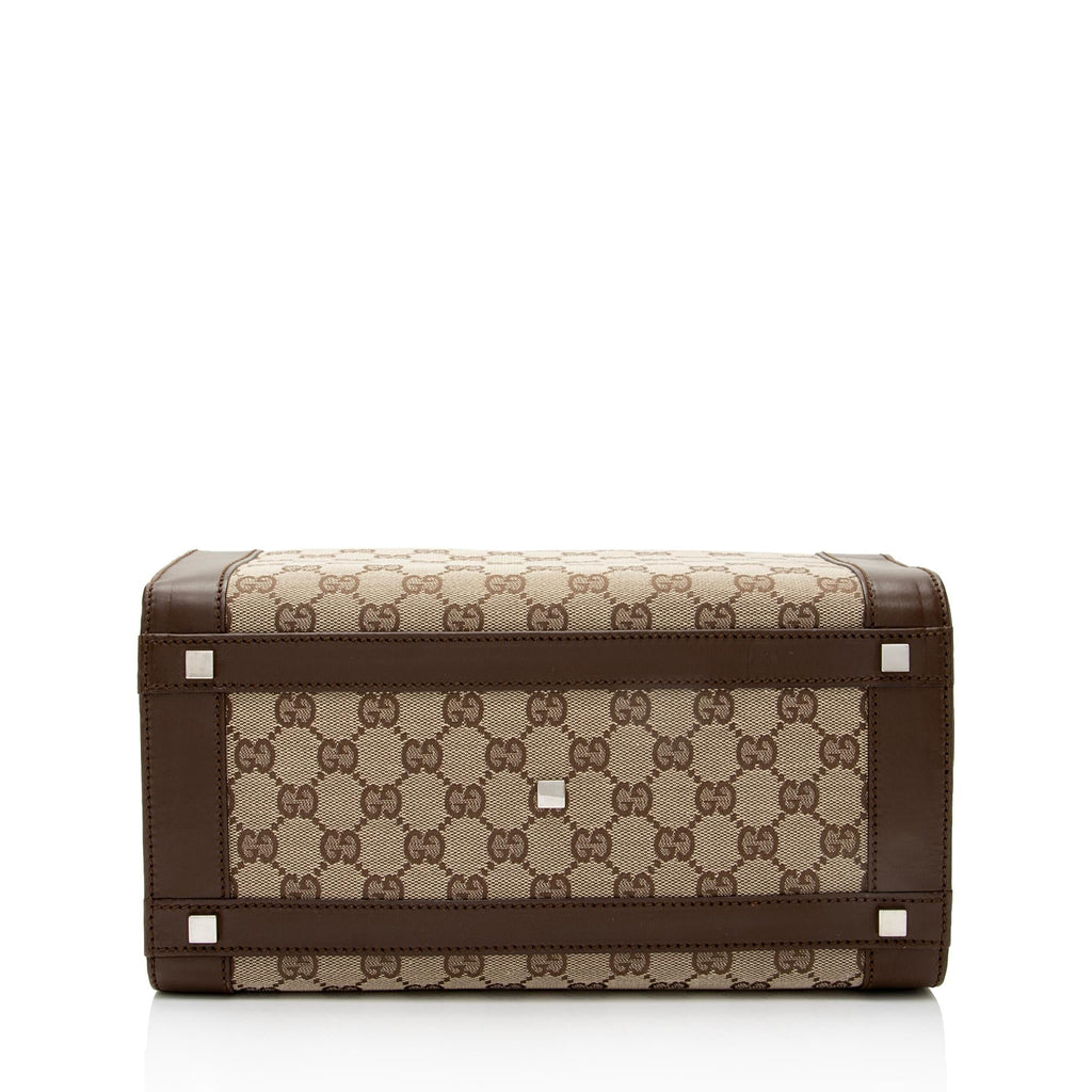 Gucci GG Canvas Padlock Top Handle Train Case (SHF-3uBuOE)