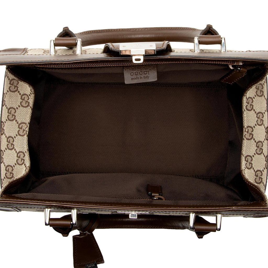 Gucci GG Canvas Padlock Top Handle Train Case (SHF-3uBuOE)