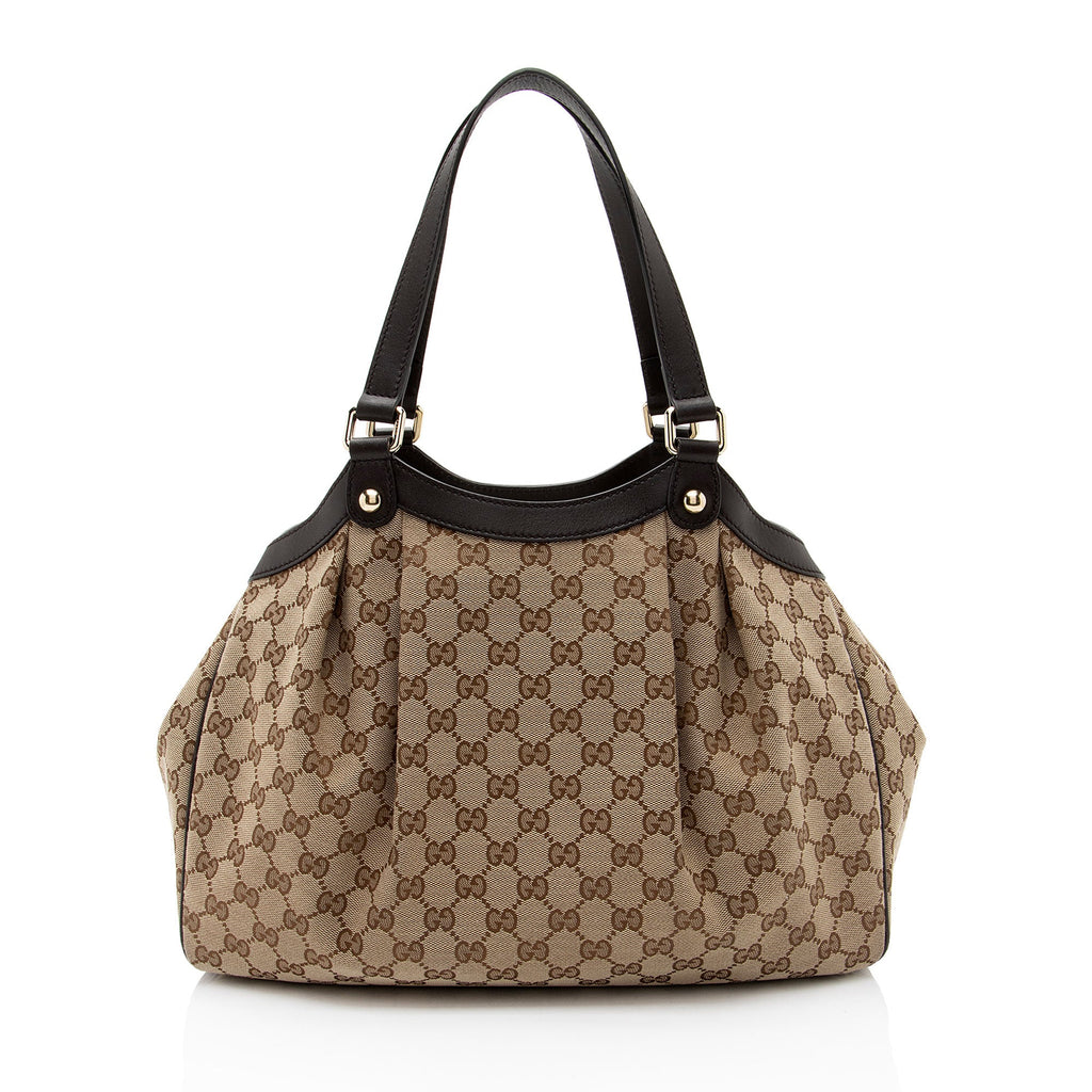 Gucci GG Canvas Pleated Medium Tote