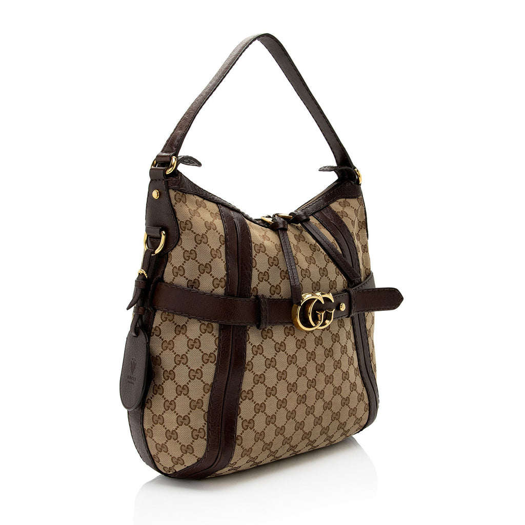 Gucci GG Canvas Running Medium Hobo (SHF-jpwkkM)