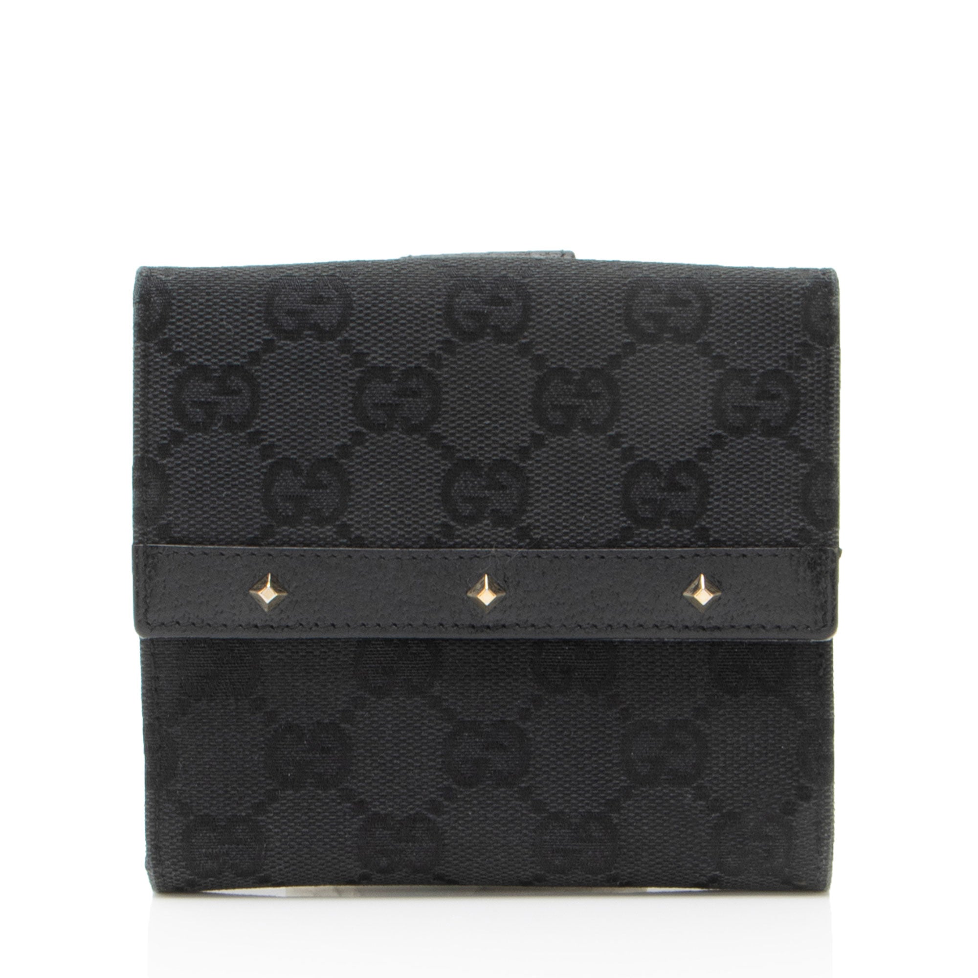 Gucci GG Canvas Studded French Wallet