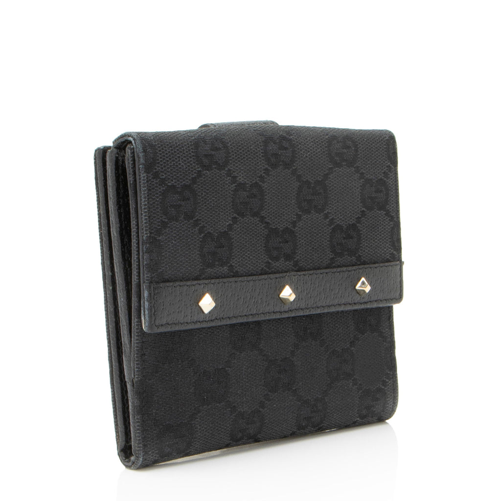 Gucci GG Canvas Studded French Wallet
