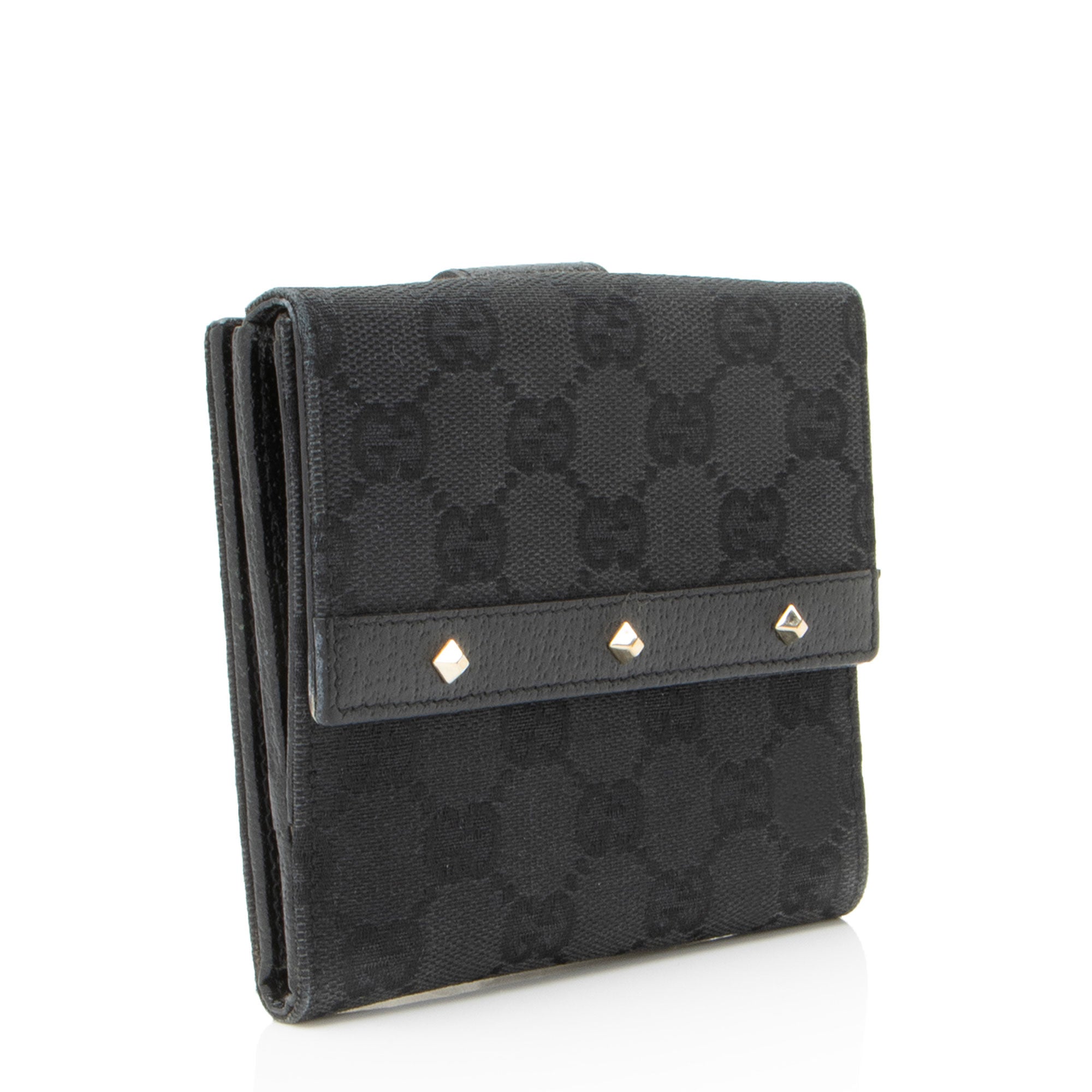 Gucci GG Canvas Studded French Wallet