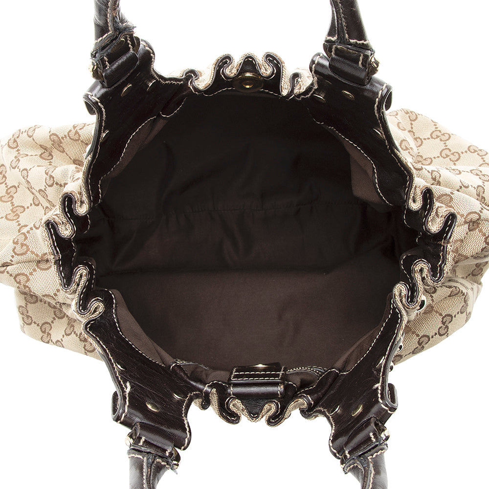 Gucci GG Canvas Studded Pelham Small Shoulder Bag (SHF-19024)