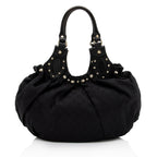 Gucci GG Canvas Studded Pelham Small Shoulder Bag (SHF-0I65Ea)