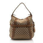 Gucci GG Canvas Suede Running Medium Hobo (SHF-FV9sin)