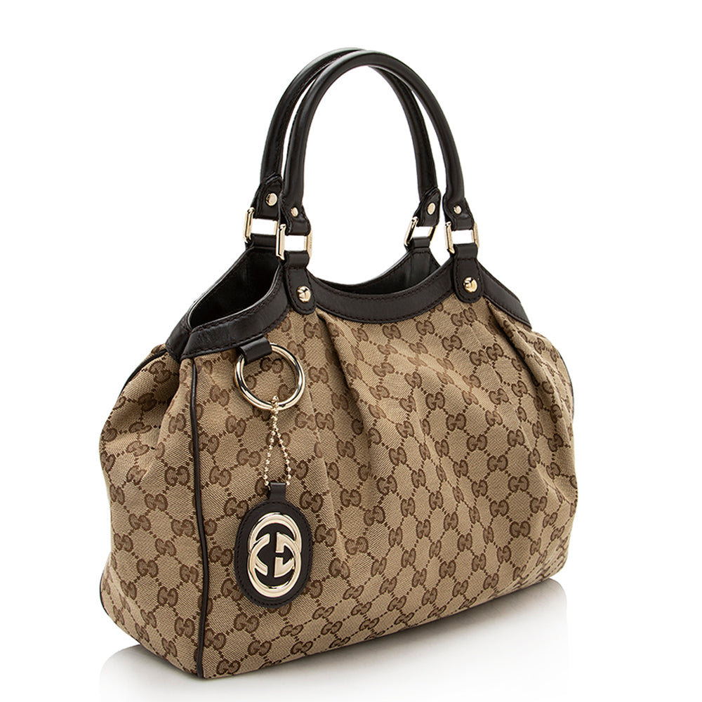 Gucci GG Canvas Sukey Medium Tote (SHF-21762)