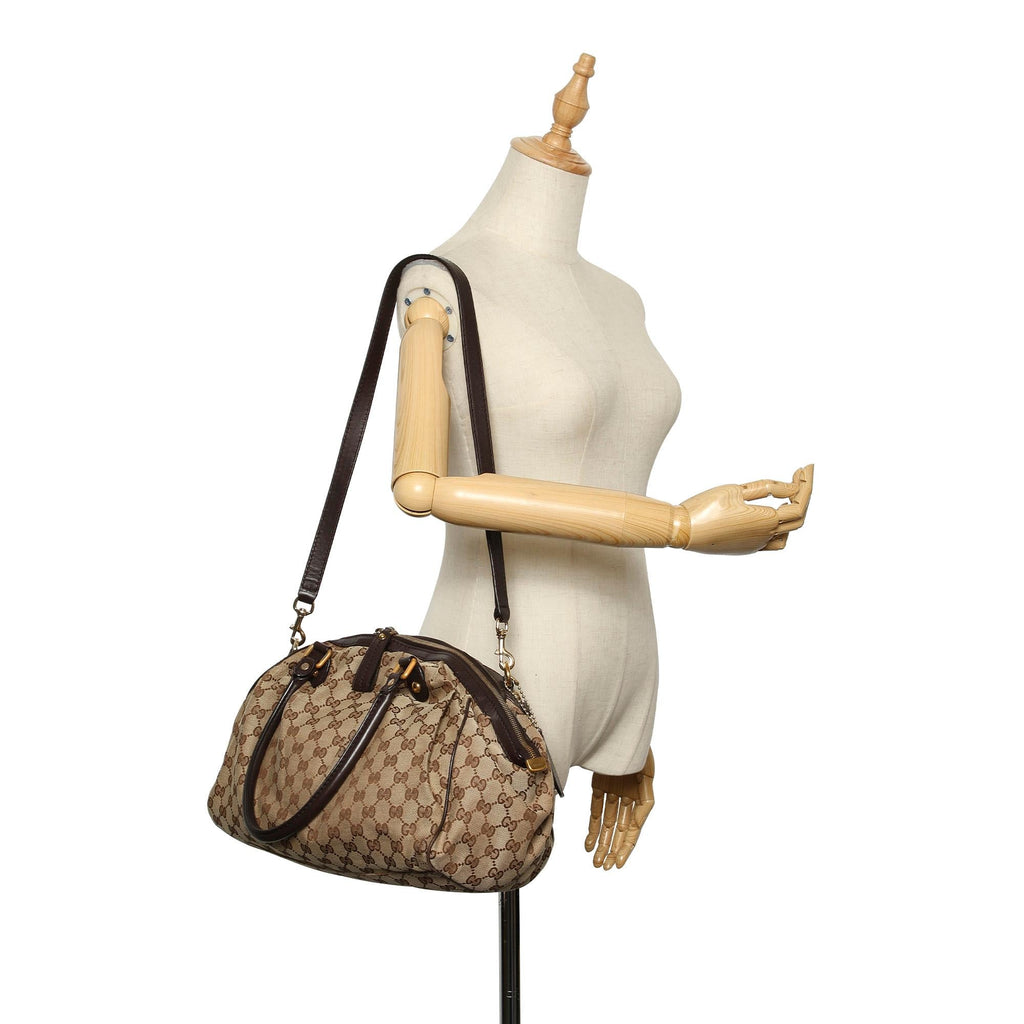 Gucci GG Canvas Sukey Satchel (SHG-21880)