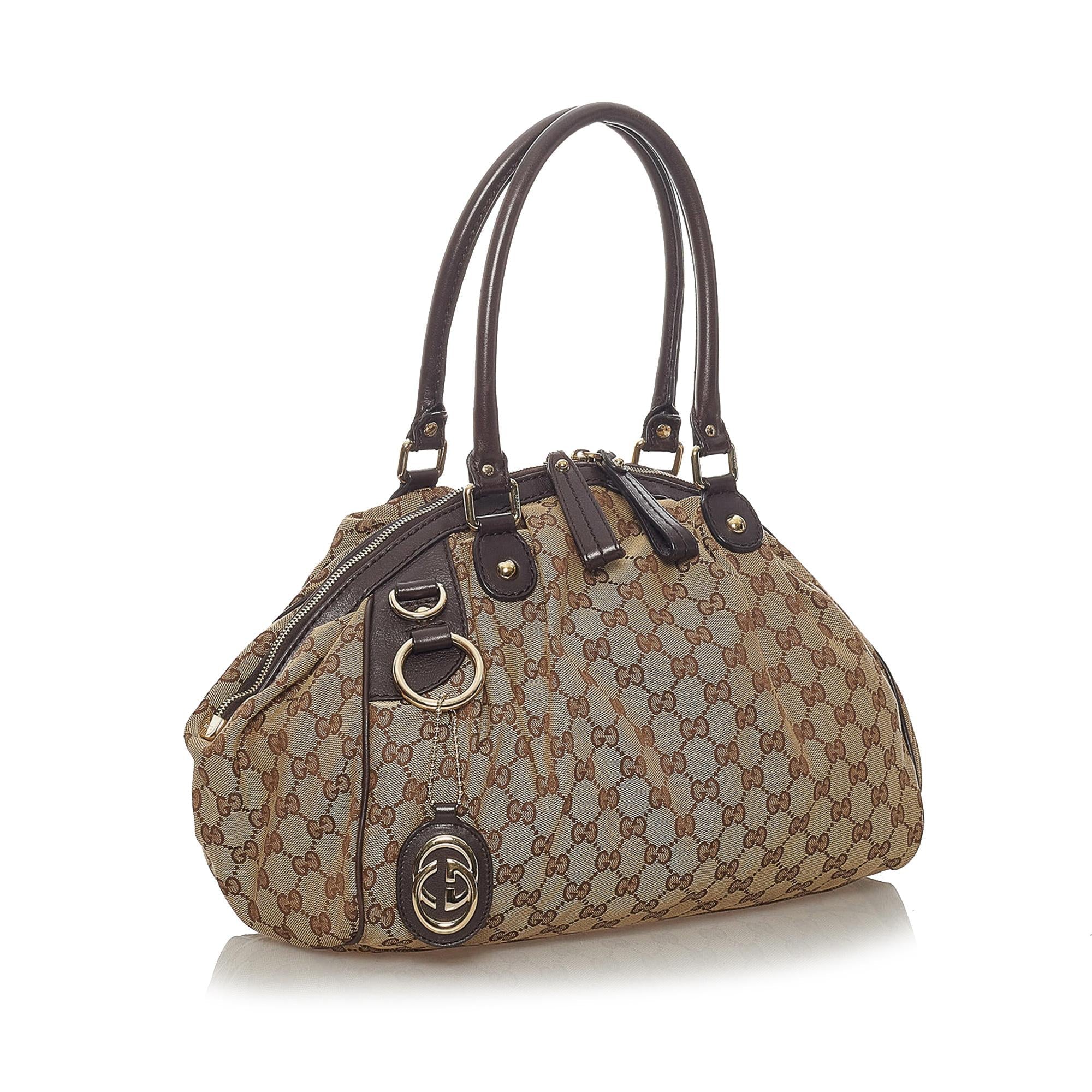 Gucci GG Canvas Sukey Satchel (SHG-28361)