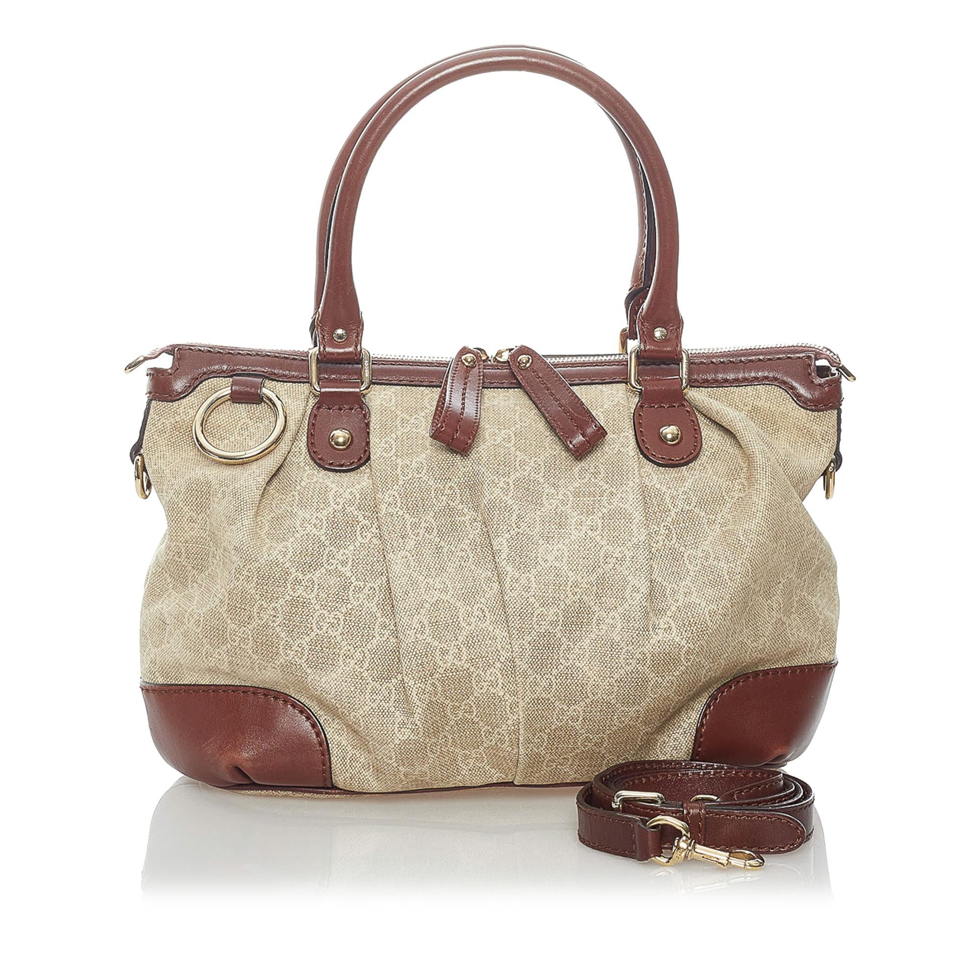 Gucci GG Canvas Sukey Satchel (SHG-32672)