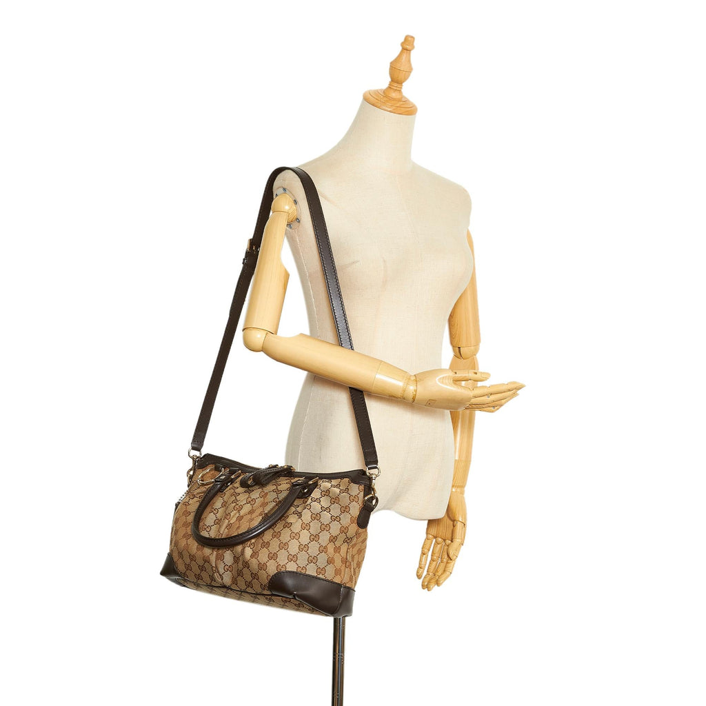 Gucci GG Canvas Sukey Satchel (SHG-OSM9gR)
