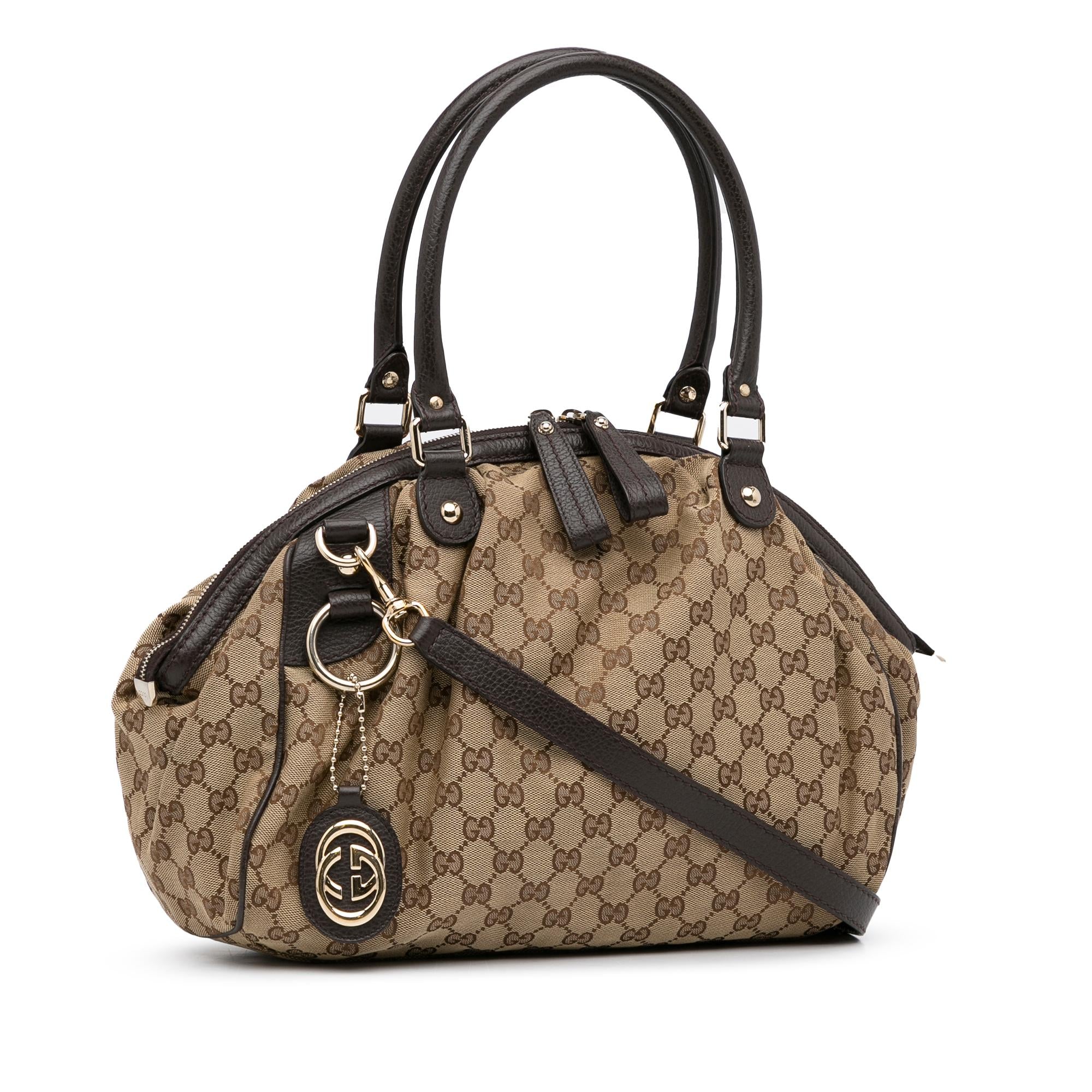 Gucci GG Canvas Sukey Satchel (SHG-OwA3vA)