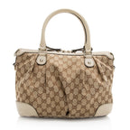 Gucci GG Canvas Sukey Top Handle Medium Satchel (SHF-20030)