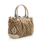 Gucci GG Canvas Sukey Top Handle Medium Satchel (SHF-20030)