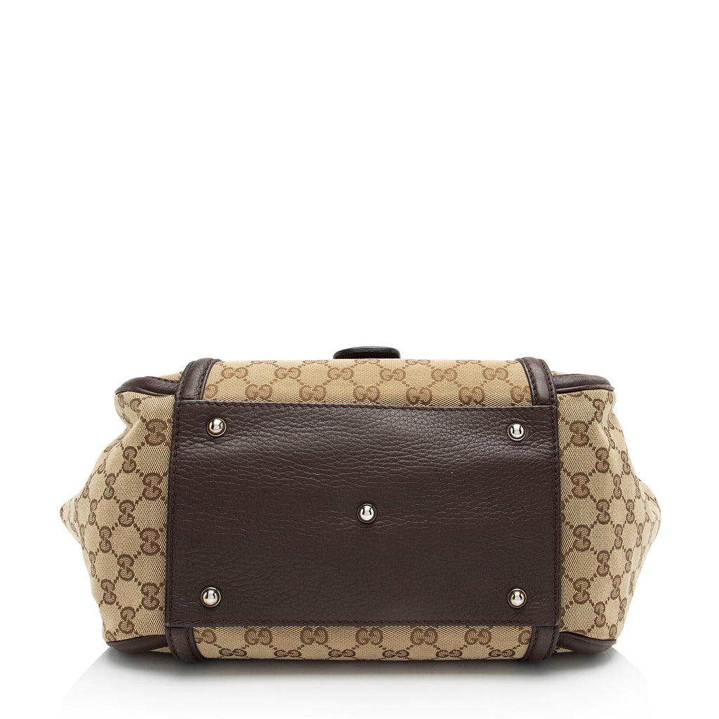 Gucci GG Canvas Techno Horsebit Top Handle (SHF-M1IDuu)