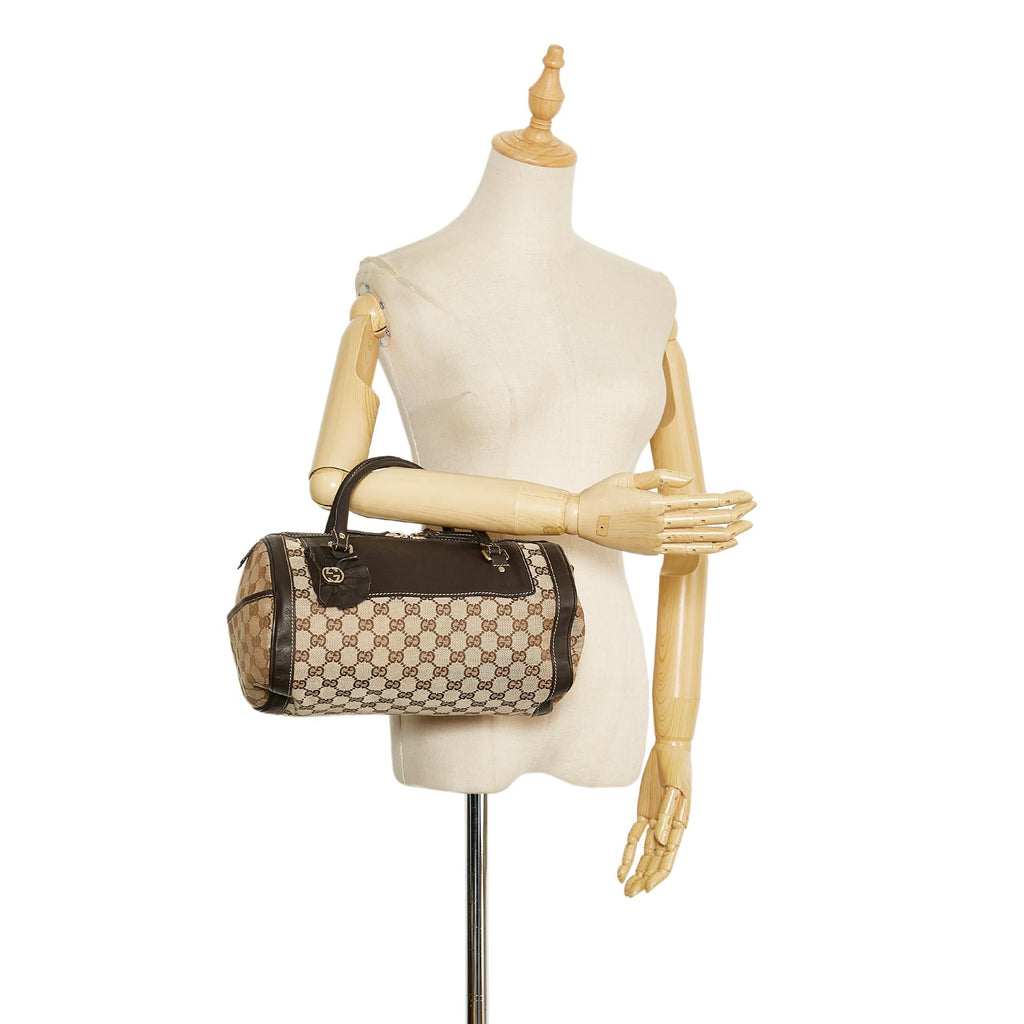 Gucci GG Canvas Trophy Handbag (SHG-4YAF0E)