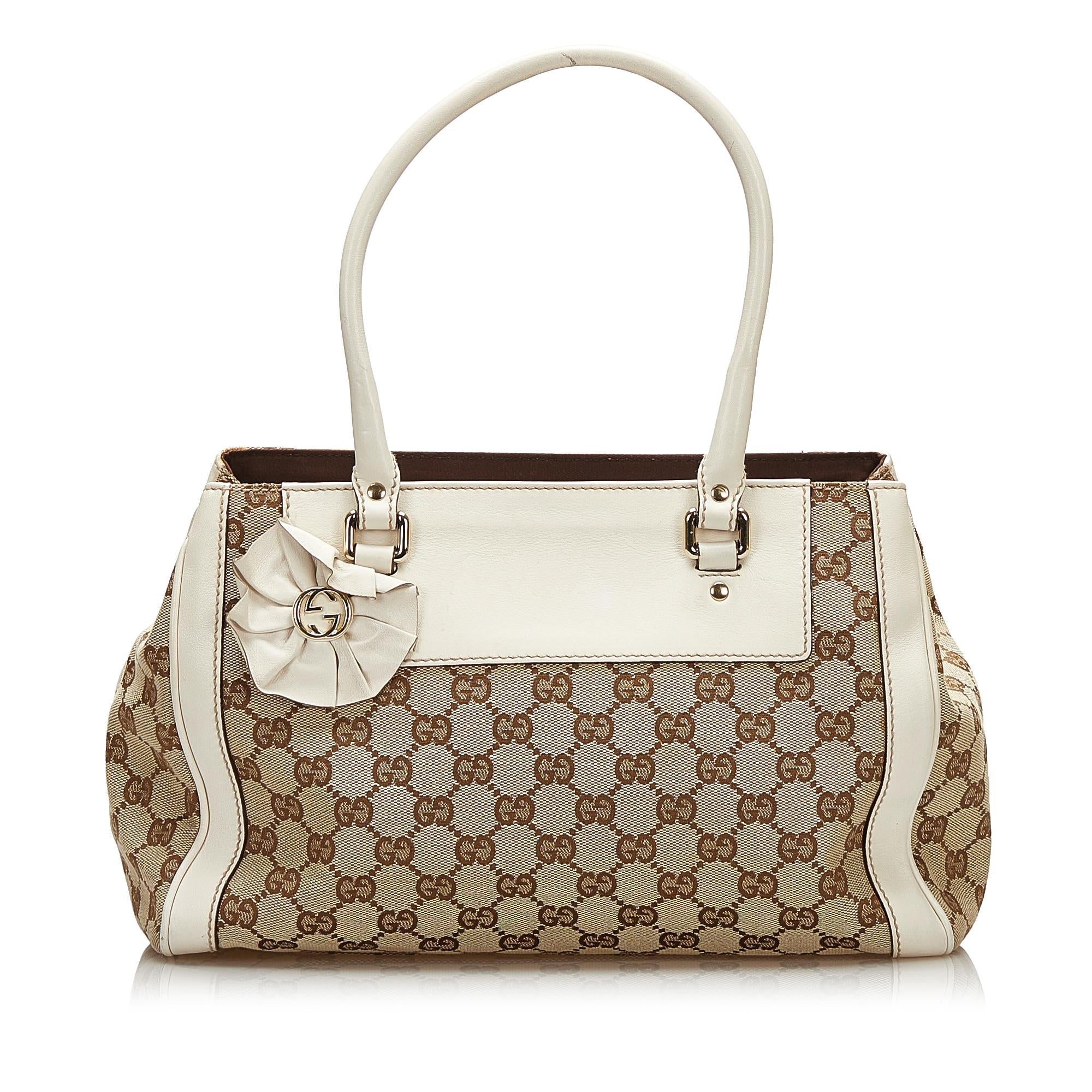 Gucci GG Canvas Trophy Tote (SHG-35223)