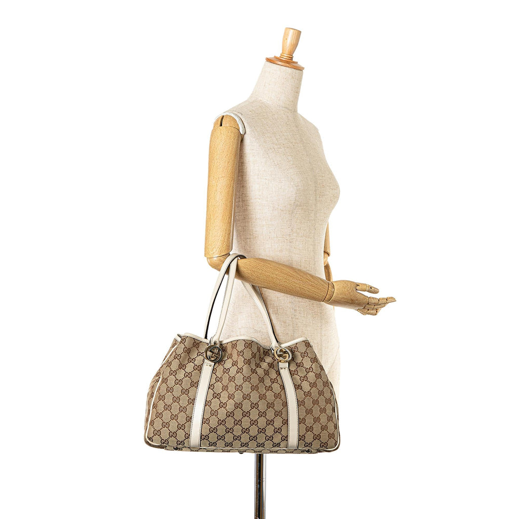 Gucci GG Canvas Twins Tote (SHG-Tw8Kwa)