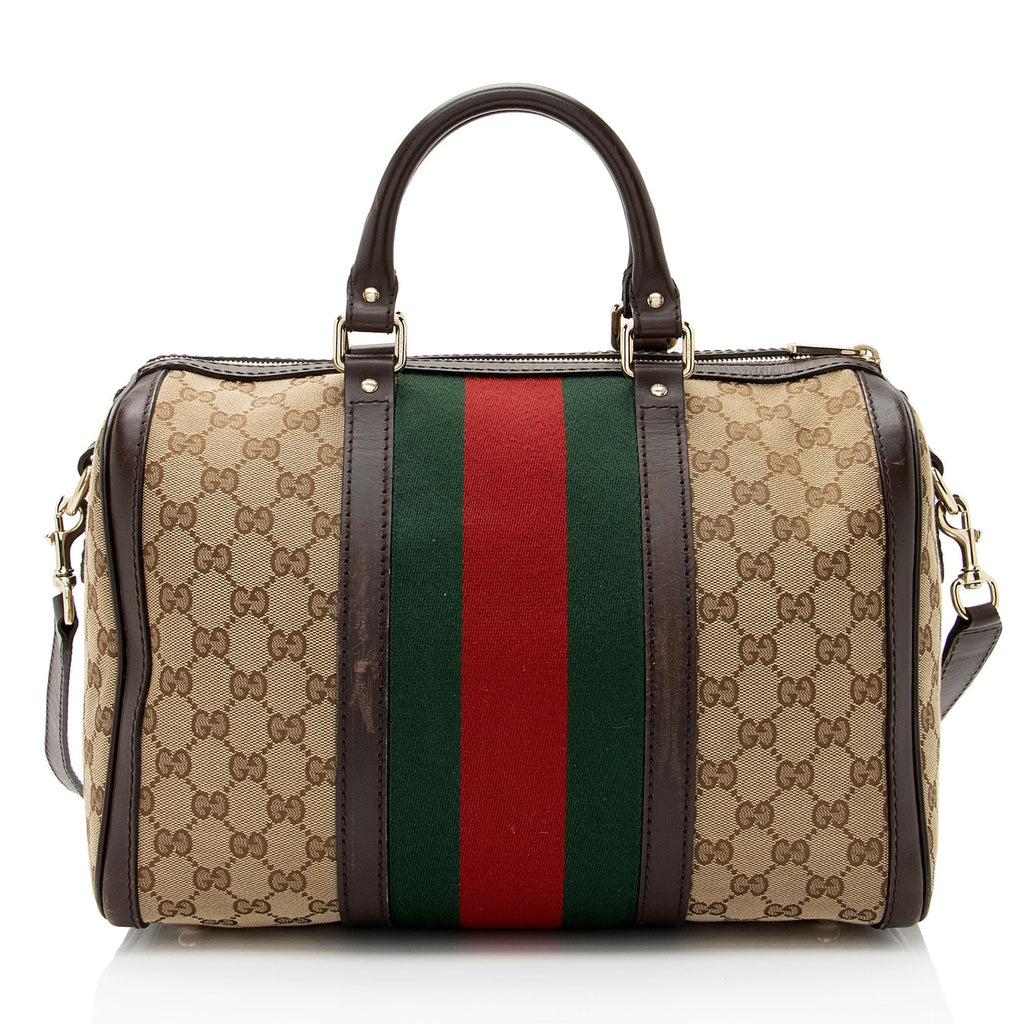 Gucci GG Canvas Vintage Web Joy Medium Boston Bag (SHF-vJvGW4)