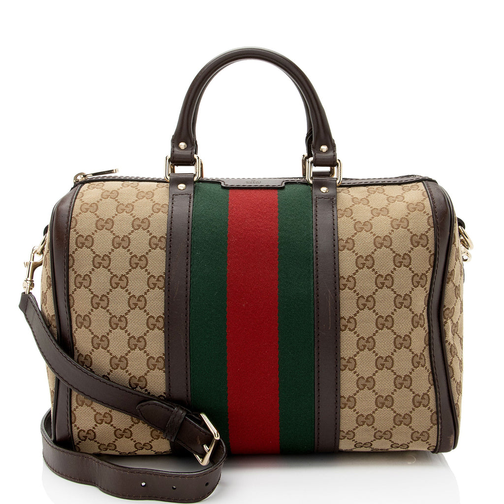 Gucci GG Canvas Vintage Web Joy Medium Boston Bag (SHF-vJvGW4)