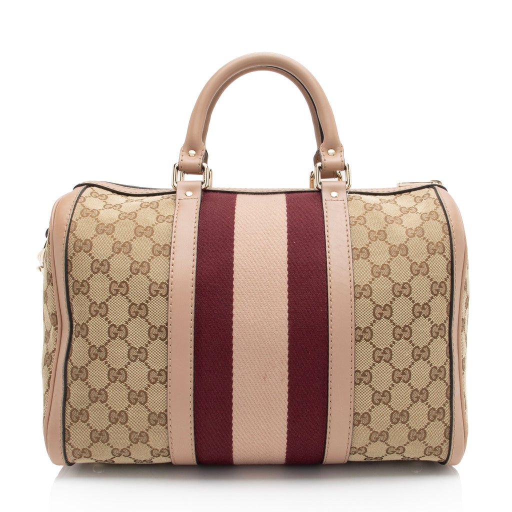 Gucci GG Canvas Vintage Web Joy Medium Boston Bag (SHF-EeCWF9)