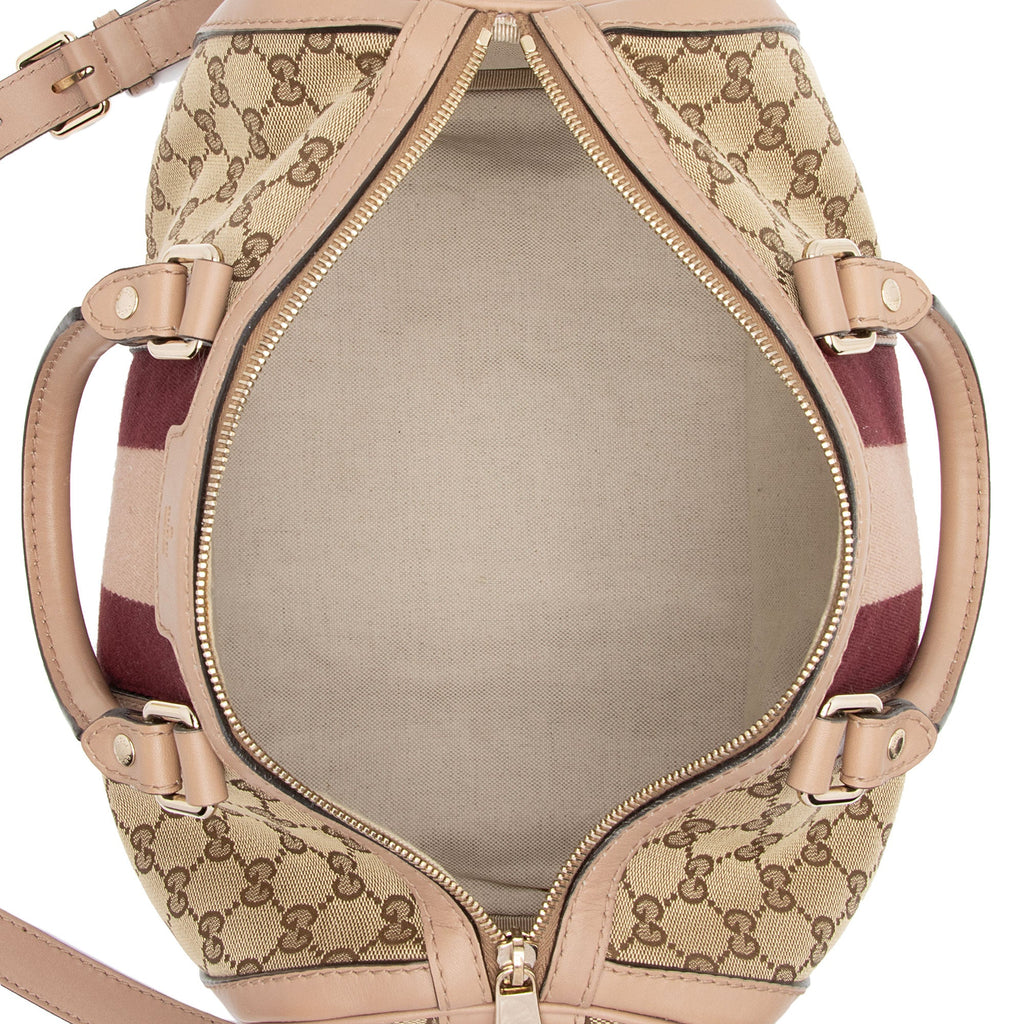 Gucci GG Canvas Vintage Web Joy Medium Boston Bag (SHF-EeCWF9)