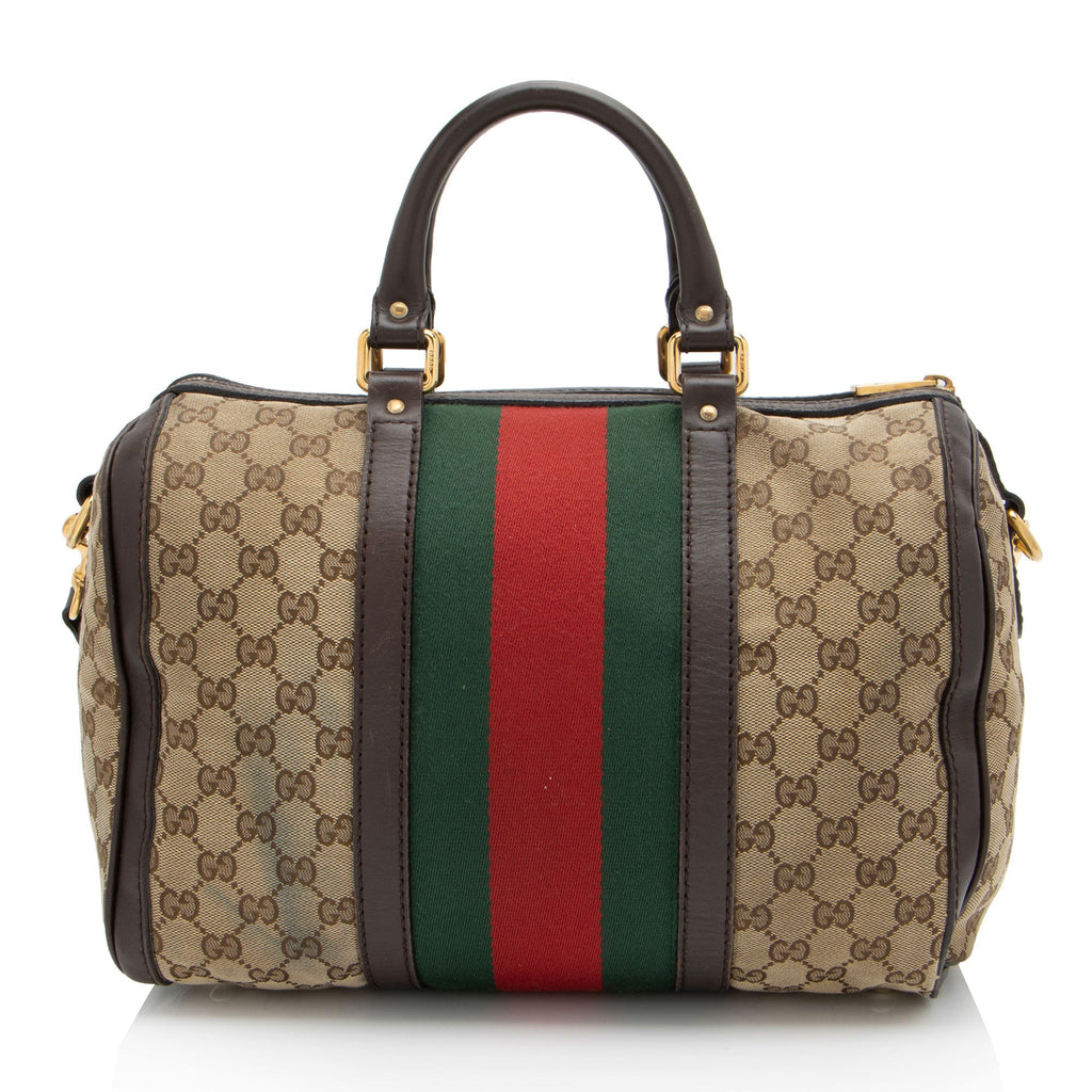 Gucci GG Canvas Vintage Web Joy Medium Boston Bag (SHF-JfdslQ)