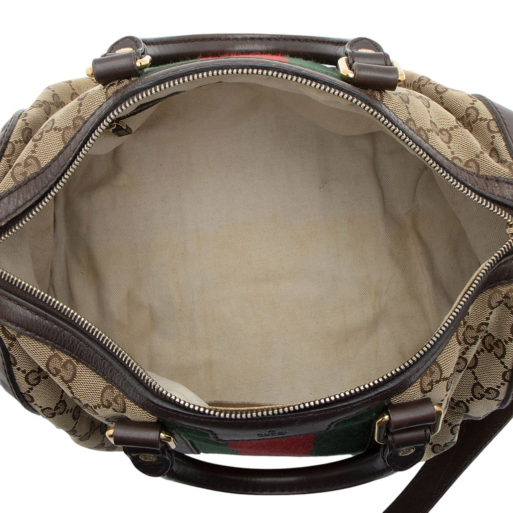 Gucci GG Canvas Vintage Web Joy Medium Boston Bag (SHF-JfdslQ)