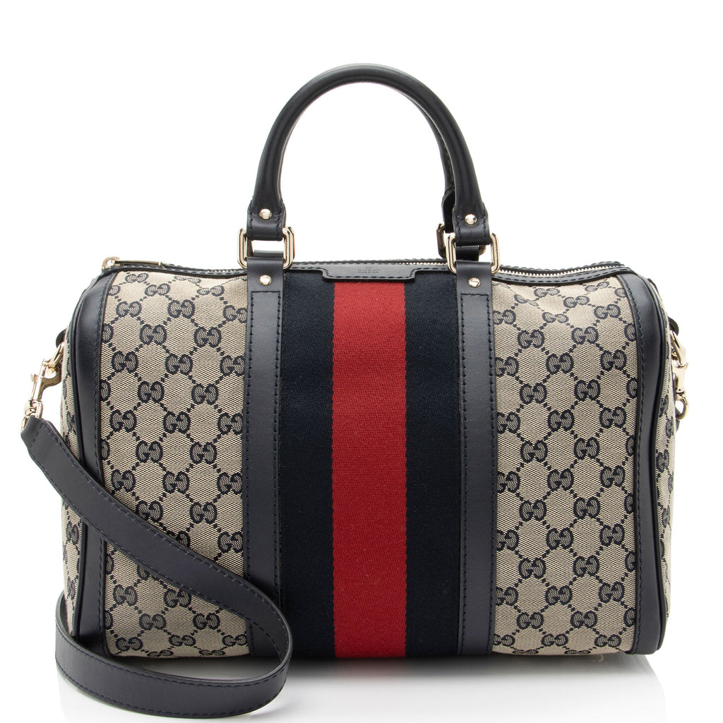 Gucci GG Canvas Vintage Web Joy Medium Boston Bag