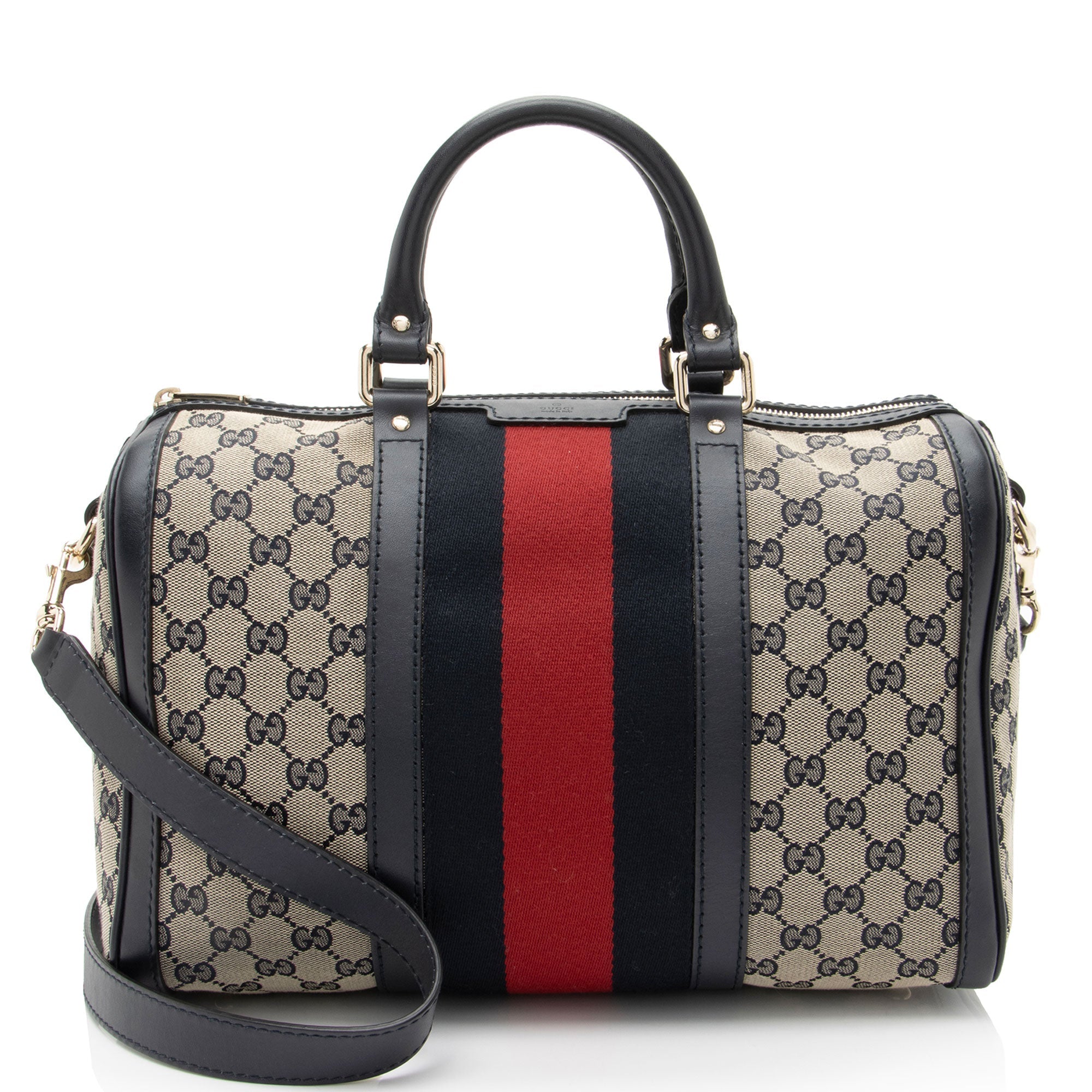 Gucci GG Canvas Vintage Web Joy Medium Boston Bag