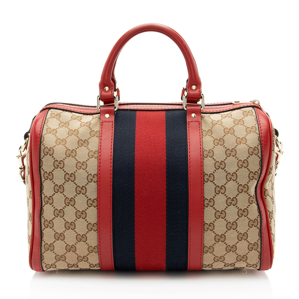 Gucci GG Canvas Vintage Web Joy Medium Boston Bag